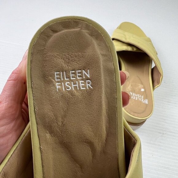 Eileen Fisher Kye Nappa Leather Sandals Womens Puffy Slide Butter Leather Size 9 - Picture 11 of 13